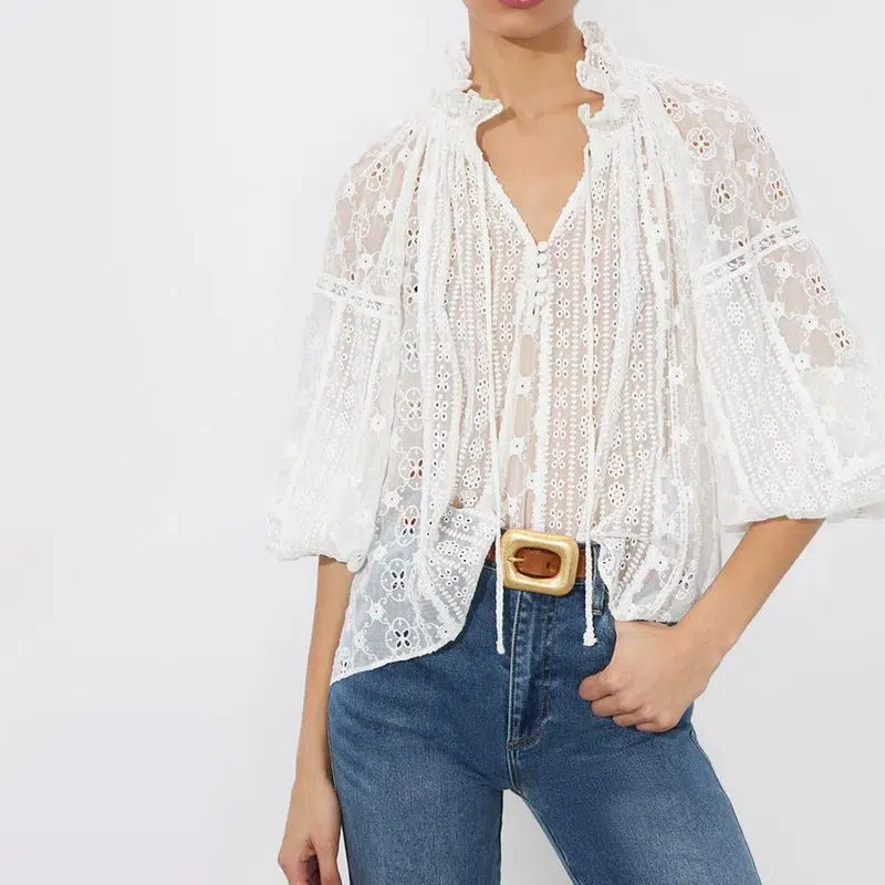 ALICE & OLIVIA EYELET LACE BLOUSE 4 result