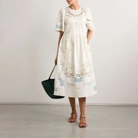 SEA Vesna broderie anglaise trimmed embroidered midi dress 17 result
