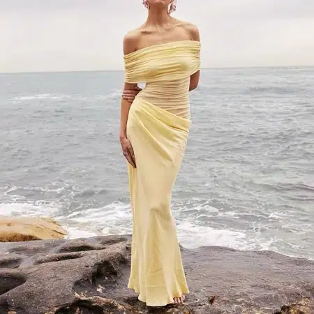 Benni Nico Off Shoulder mesh Maxi Dress 2 result