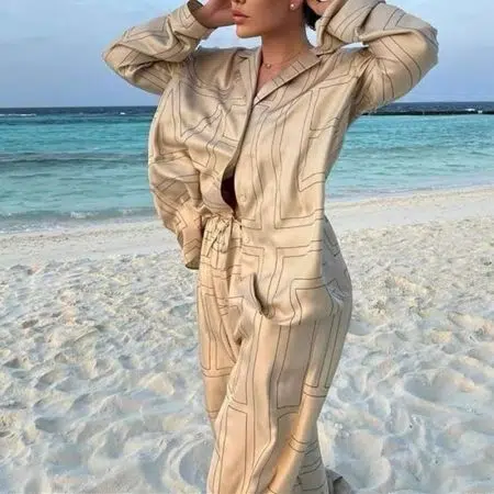 Toteme Embroidered silk twill shirt and pants set suit 21 result