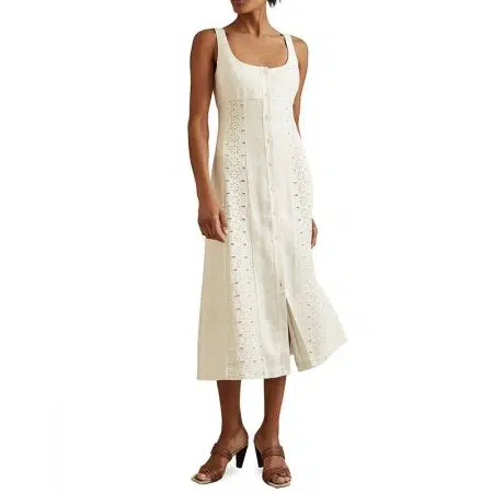 reiss clarice linen broderie midi dress 25 result