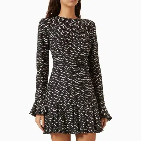 DÔEN Sansa Polka Dot Silk Blend Mini Dress 17 result