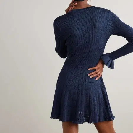 Self Portrait Pointelle Knit Flower Mini Dress 5 result