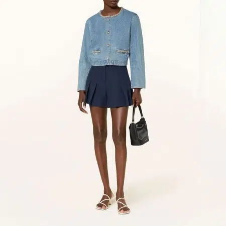 Sandro Rhinestone Denim Cropped Jacket 15 result