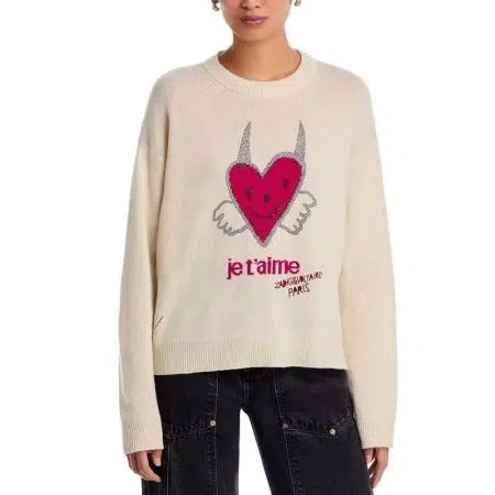 Zadig & Voltaire Markuz Coeur Art Cashmere Sweater 14 result